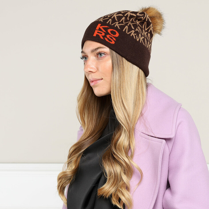 Michael Kors Bold Mk Dot Logo Pom Hat 