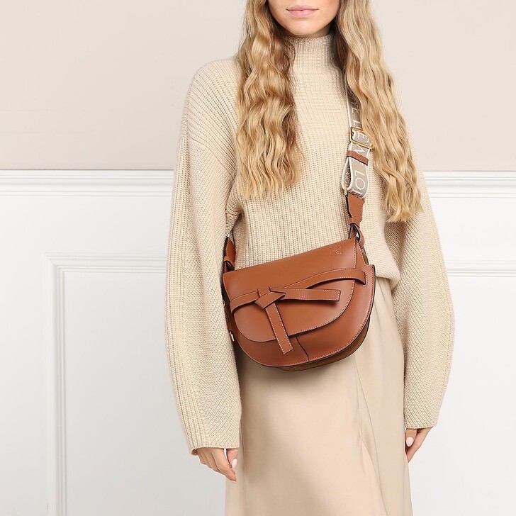 loewe mini gate leather saddle bag