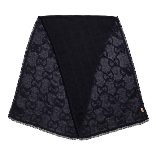 Gucci GG Scarf Black Wool Scarf