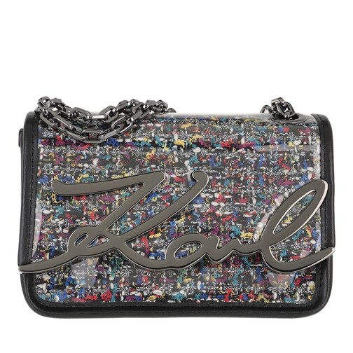 Karl Lagerfeld Signature Tweed Black Crossbody Bag