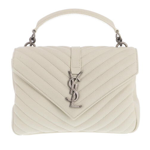 Saint Laurent YSL Monogramme Bag Leather Crema Soft Satchel