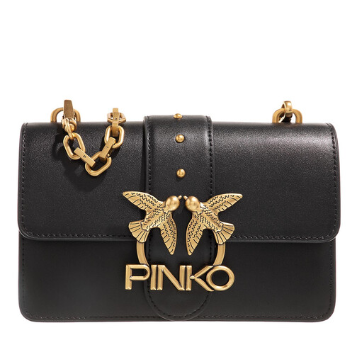 Pinko Love Mini Icon Simply Nero Antique Gold Crossbody Bag