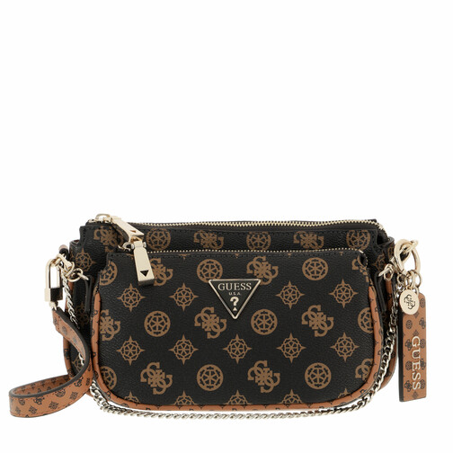Guess Arie Double Pouch Crossbody Mocha Multi Minitasche