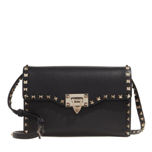 Valentino Garavani Rockstud Small Grainy Leather Crossbody Bag Black