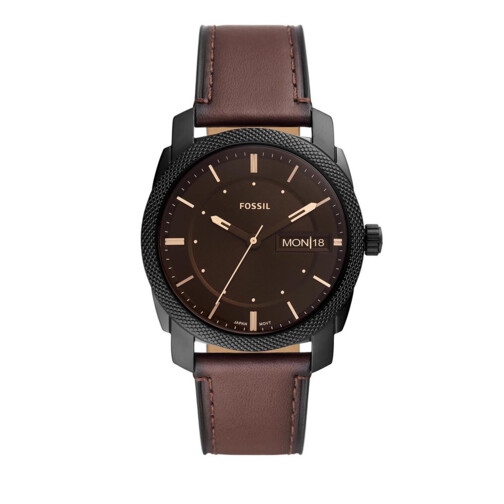 Fossil Machine ThreeHand Date Eco Leather Watch brown Quartz Watch