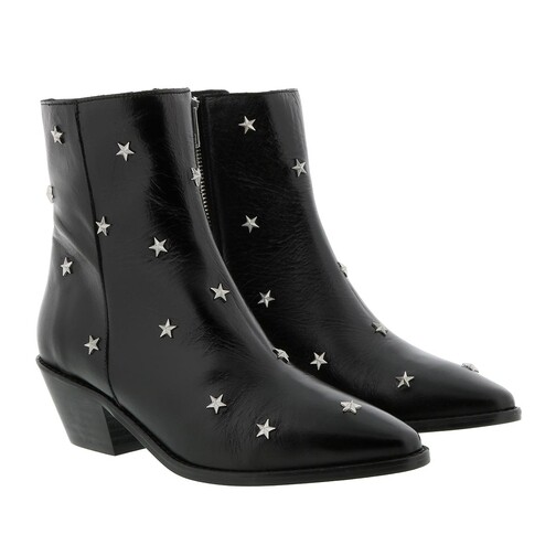 Zadig & Voltaire Tyler Vintage Patent & Stars Studs Black Ankle Boot