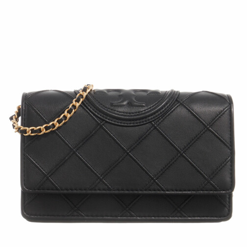 Tory Burch Fleming Soft Chain Wallet Black Wallet On A Chain