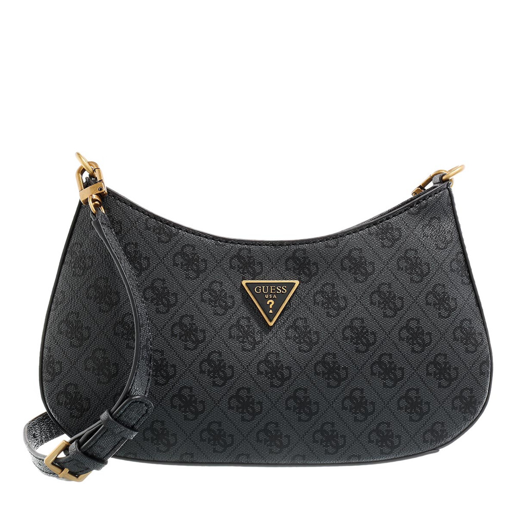 Guess Alexie Top Zip Shoulder Bag Latte Logo Pochette