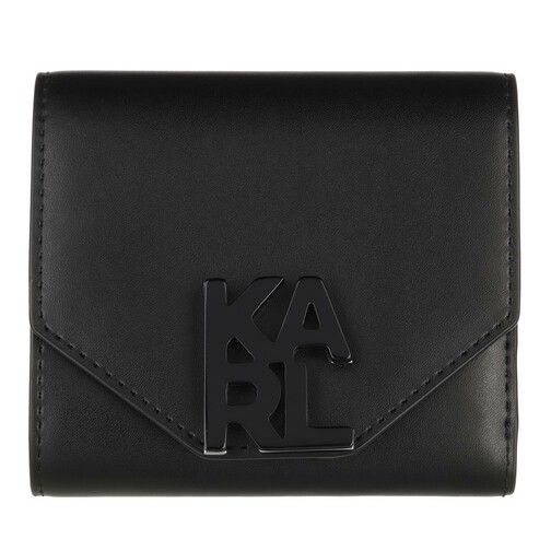 Karl Lagerfeld K/Karl Logo Small Flap Wallet A999 Black TriFold