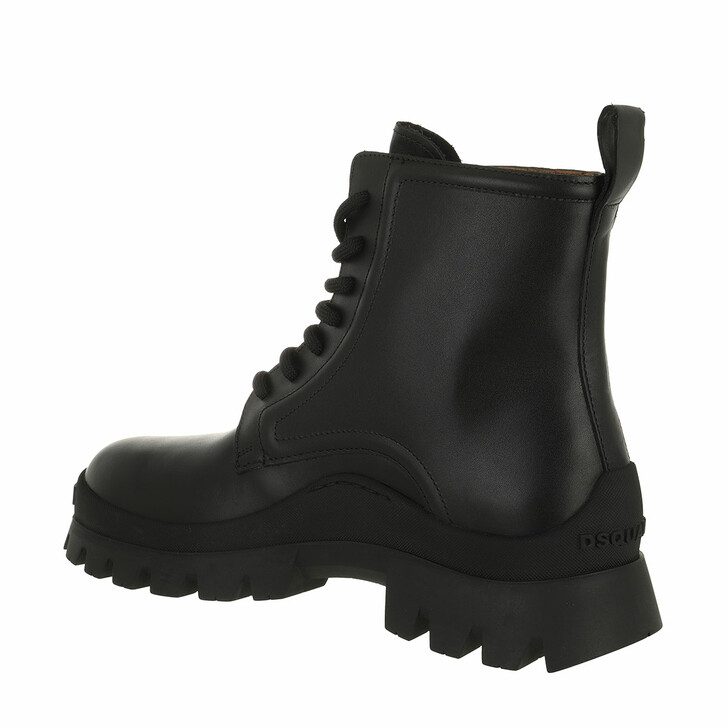 Dsquared2 Leaf Ankle Boots Black/White | Laarzen met vetersluiting |  fashionette