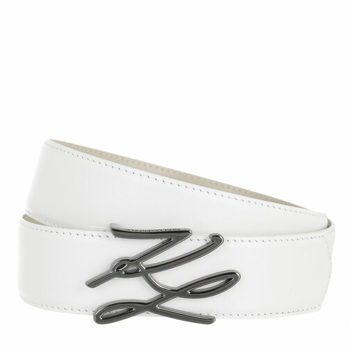 Karl Lagerfeld K/Autograph Belt Medium A100 White Leather Belt