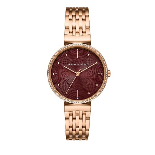 Armani Exchange ThreeHand Stainless Steel Watch Rose GoldTone