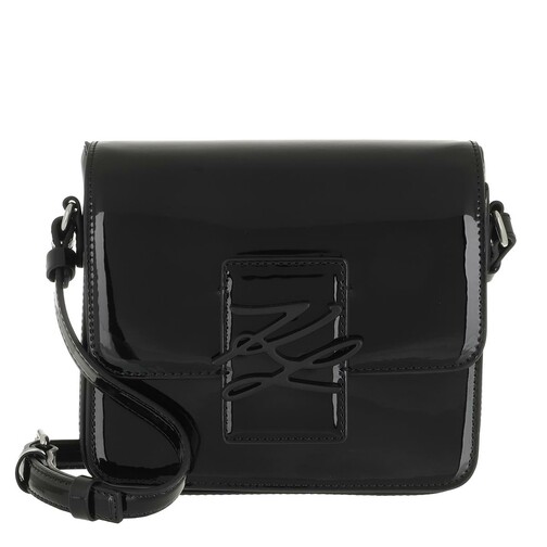 Karl Lagerfeld Autograph Crossbody Patent Black Crossbody Bag