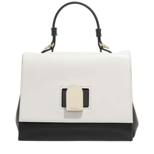 Furla FURLA EMMA MINI TOP HANDLE Nero/Marshmallow Satchel