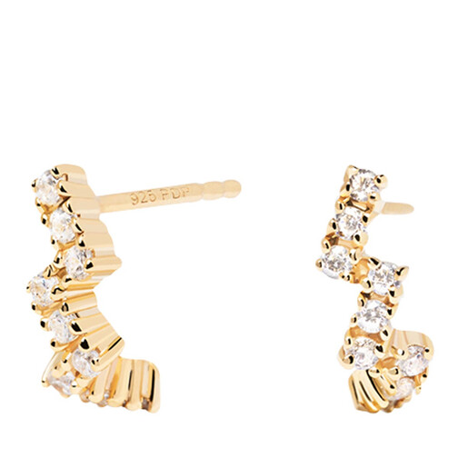 PDPAOLA The Zipper Gold Earrings Gold Stud