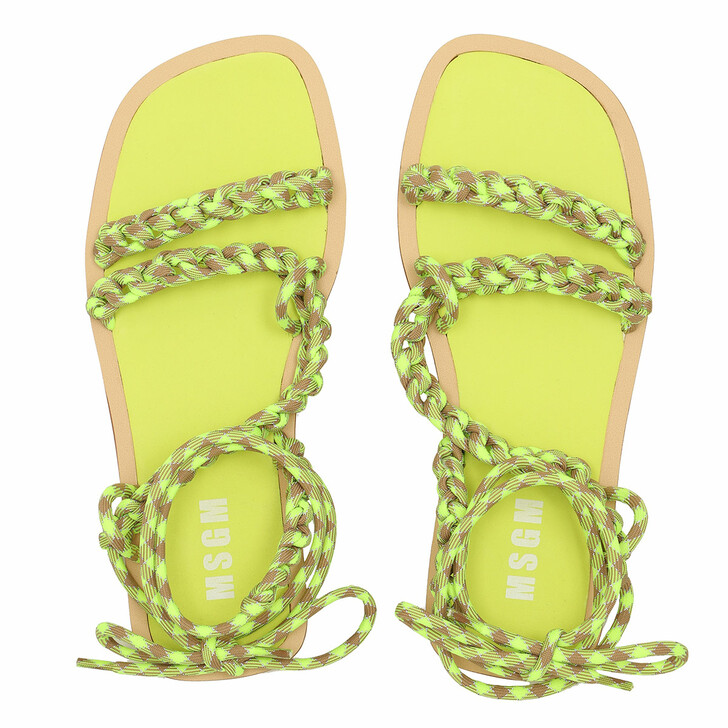 neon yellow flat sandals