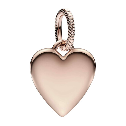 Pandora Engravable heart 14k rose goldplated pendant No Color