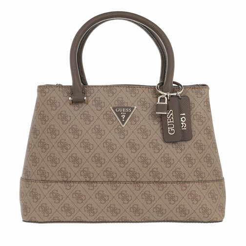 Guess Cordelia Logo Luxury Satchel Latte/Brown Tote