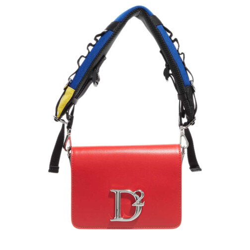 Dsquared2 Technical D2 Statement Shoulder Bag Red Crossbody Bag
