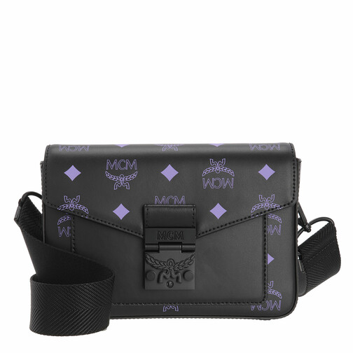 MCM Color Splash Logo Crossbody Small Dahlia Purple Crossbody Bag