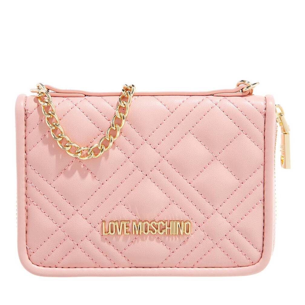 Love Moschino Bags Charms Quilt Pu Oro Portafoglio con cerniera