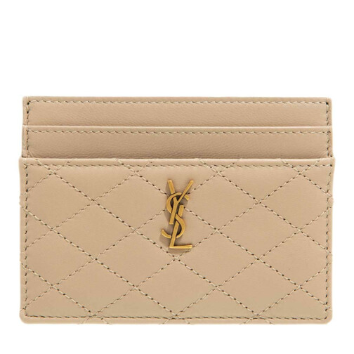 Saint Laurent YSL Card Holder Dark Beige Card Case