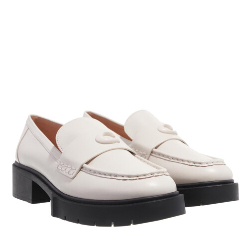 Coach Leah Leather Loafer Chalk Loafer