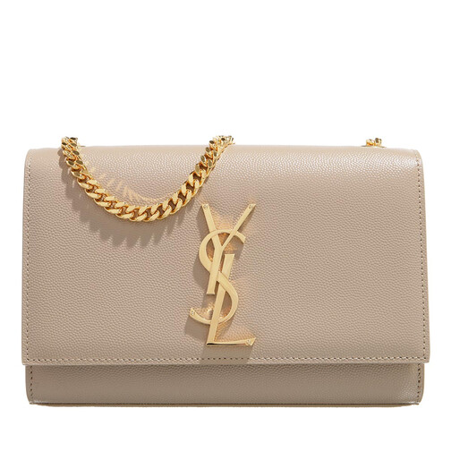 Saint Laurent Kate Small Chain Bag Grain de Poudre Leather Dark Beige