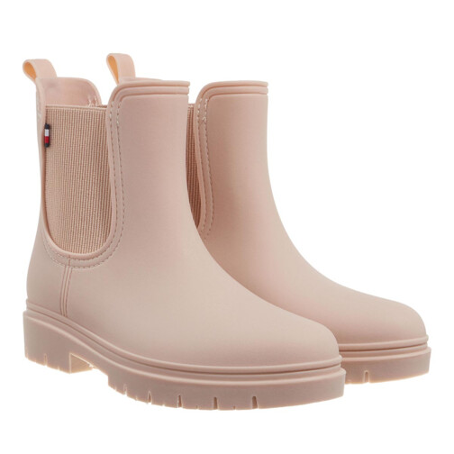 Tommy Hilfiger Matt Ankle Rainboot With Elastic Misty Blush Chelsea