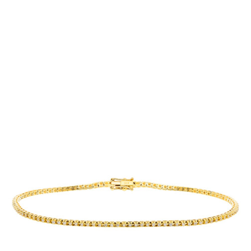 diamondline bracelet 585 YG 103 diamonds tot.approx. 0,40 ct. gold