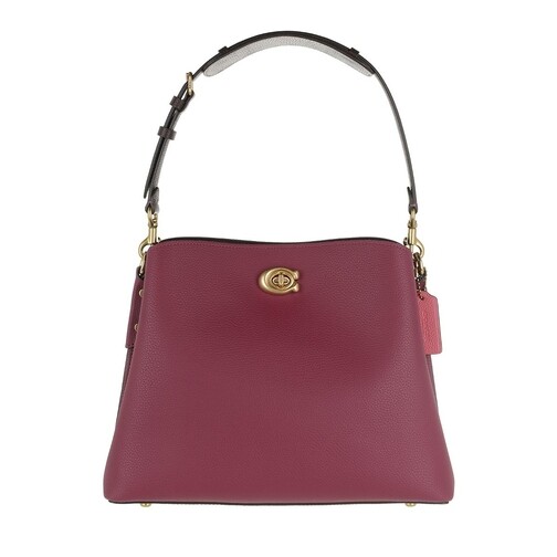 Coach Colorblock Leather Willow Shoulder Bag B4/Black Cherry Multi