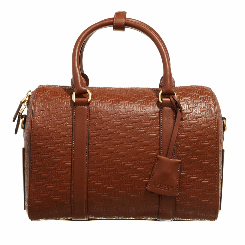 Lauren Ralph Lauren Kaden Satchel Medium Chestnut Brown Bowling Bag