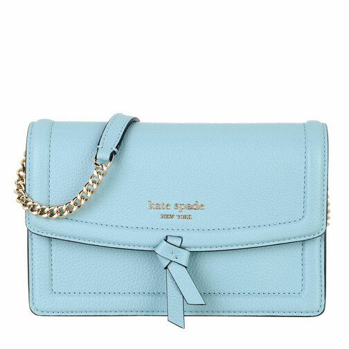 Kate Spade New York Knott Pebbled Leather Flap Crossbody Teacup Blue