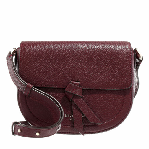 Kate Spade New York Knott Pebbled Leather Medium Saddle Bag Grenache