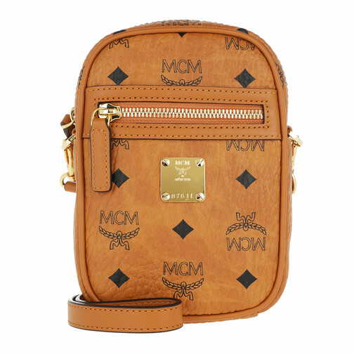 MCM Visetos Original Crossbody Mini Cognac Crossbody Bag