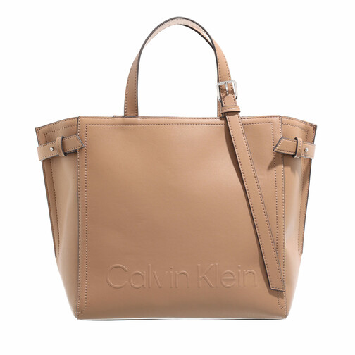 Calvin Klein Minimal Hardware Tote Safari Canvas Tote