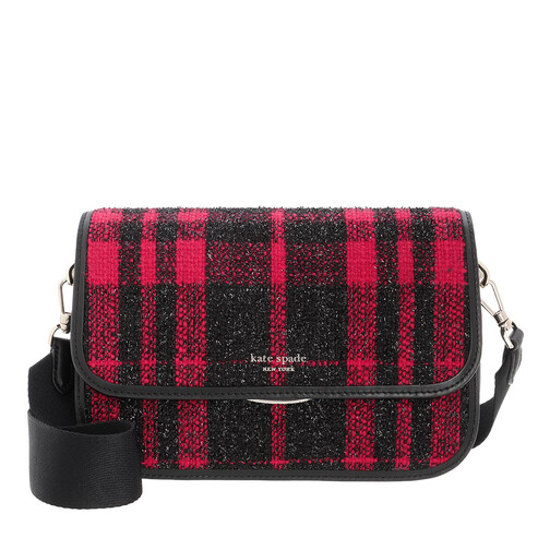 Kate Spade New York Buddie Plaid Fabric Medium Shoulder Bag Red Multi