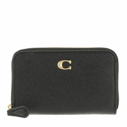Coach Small Zip Around Card Case Black Ritsportemonnee