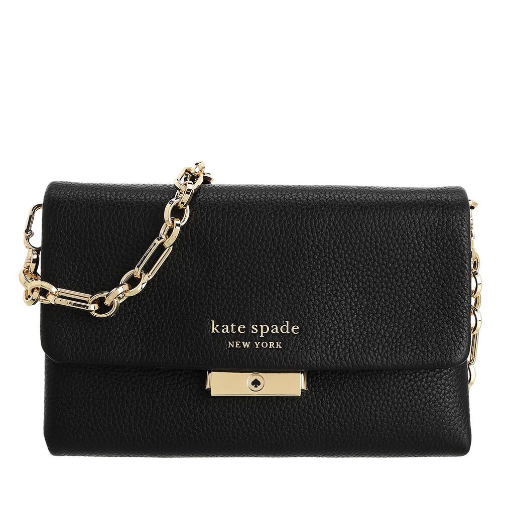 Kate Spade New York Carlyle Pebbled Leather Wallet On Chain Milk Glass Portefeuille sur chaîne