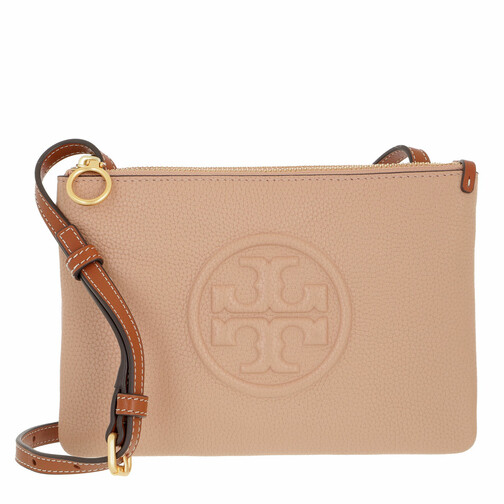 Tory Burch Perry Bombe DoubleZip Crossbody Devon Sand Crossbody Bag