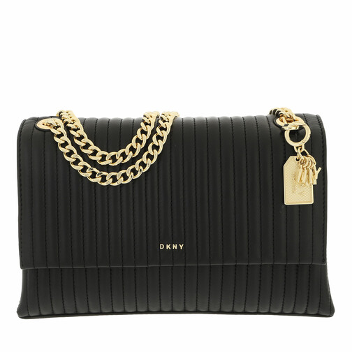 DKNY Amelia Flap Shoulder Black Gold Crossbodytas