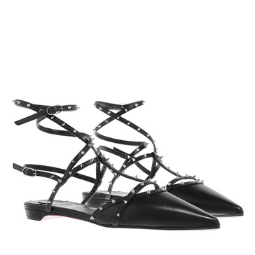 Christian Louboutin Bombina Spike Sandals Leather Black+Silver | Ballerina  | fashionette