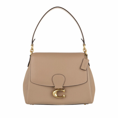Coach Soft Pebble Leather May Shoulder Bag Taupe Cartable
