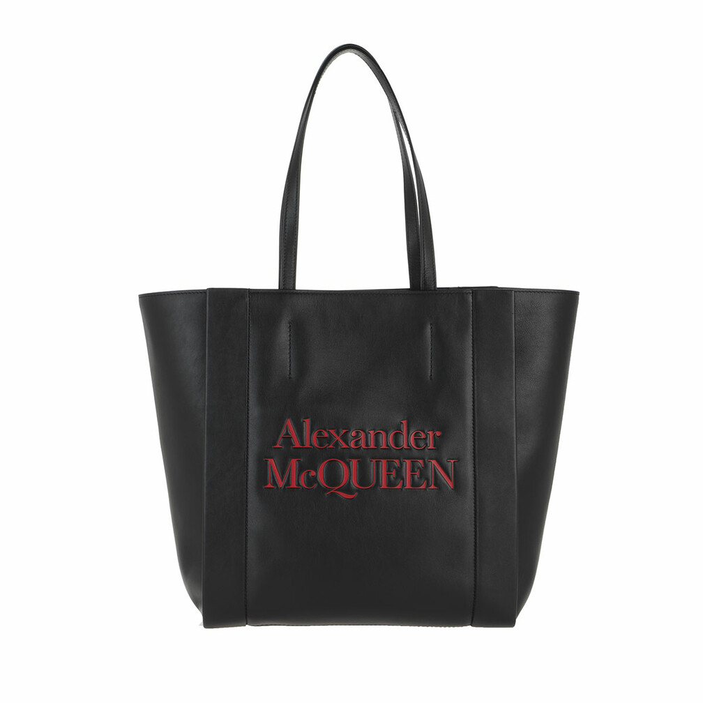 Alexander McQueen Signature Tote Bag Leather Black Shopping Bag