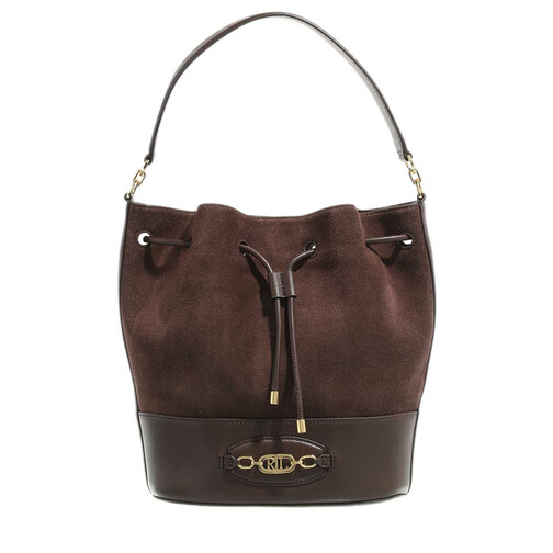 Lauren Ralph Lauren Andie Drawstring Large Chestnut Brown Bucket Bag