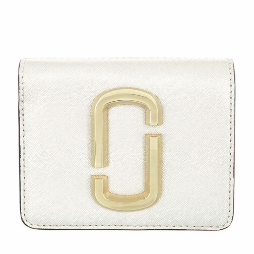 Marc Jacobs Snapshot Wallet Leather White/Gold BiFold Portemonnee
