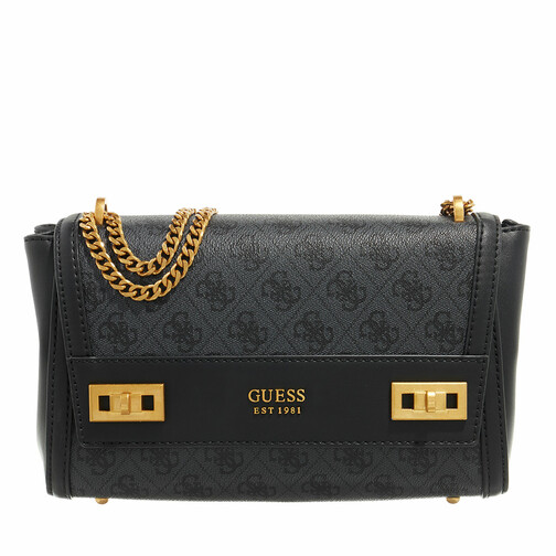 Guess Katey Flap Shoulder Bag Coal Logo Crossbody Bag