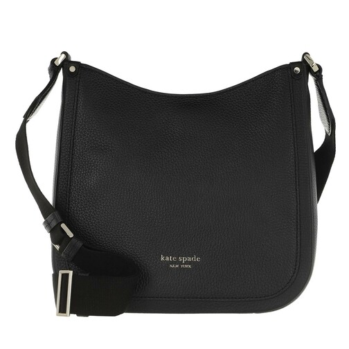 Kate Spade New York Roulette Pebbled Leather Medium Messenger Black