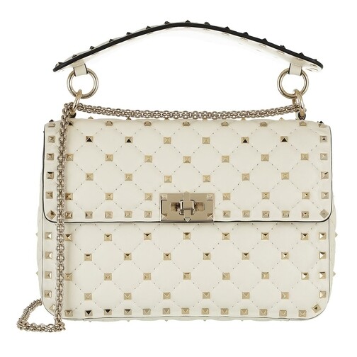 Valentino Garavani Rockstud Spike Medium Crossbody Bag Ivory Satchel