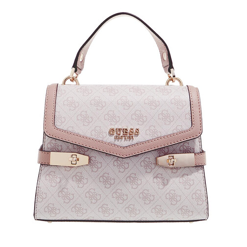 Guess Zadie Logo Top Handle Flap Powder Logo Satchel